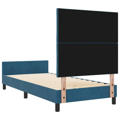 Letto a molle con testiera Blu Scuro 90 x 200 cm Velluto | homemem39