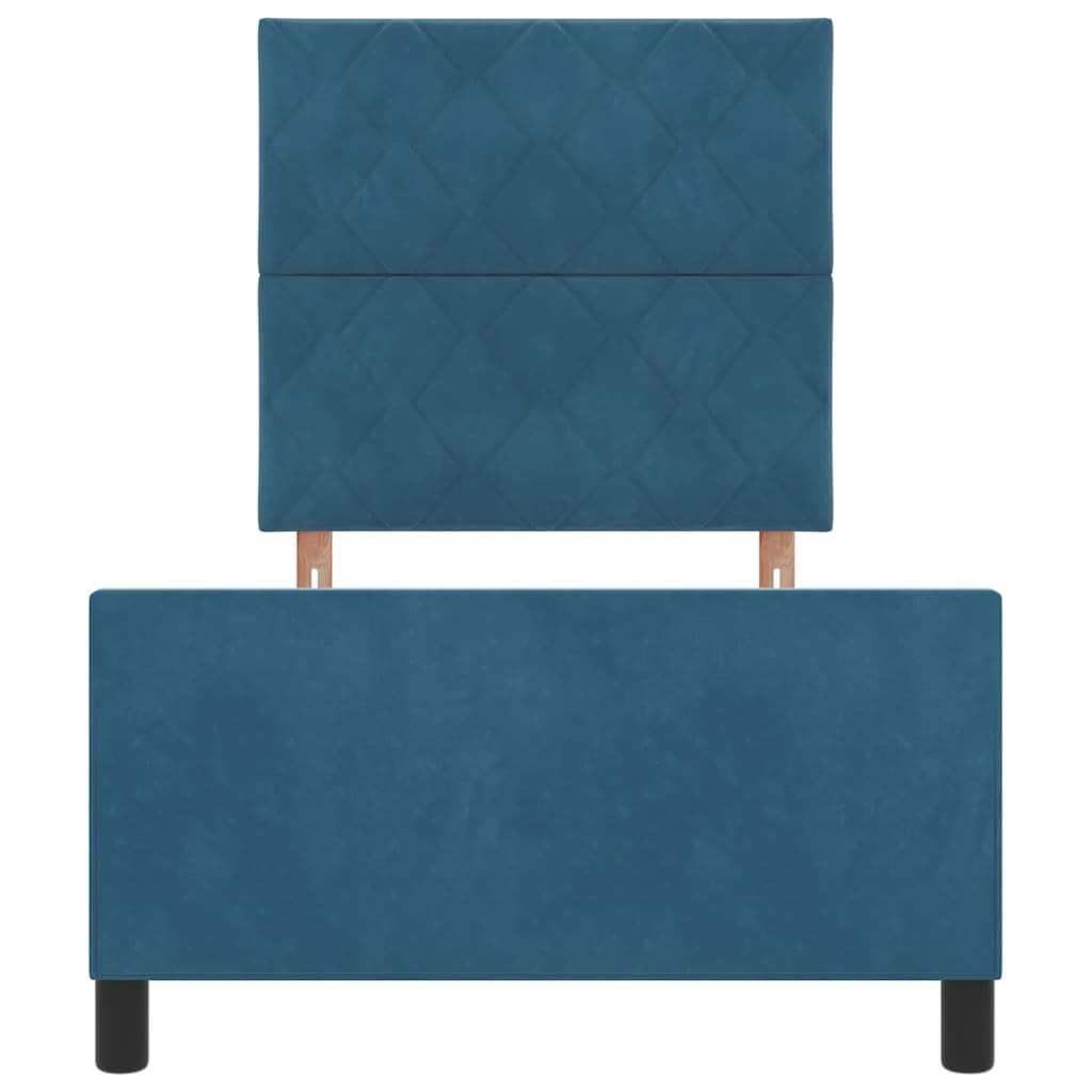 Letto a molle con testiera Blu Scuro 90 x 200 cm Velluto | homemem39