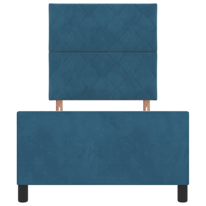 Letto a molle con testiera Blu Scuro 90 x 200 cm Velluto | homemem39
