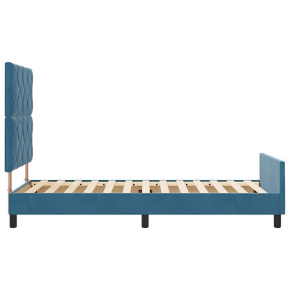 Letto a molle con testiera Blu Scuro 90 x 200 cm Velluto | homemem39