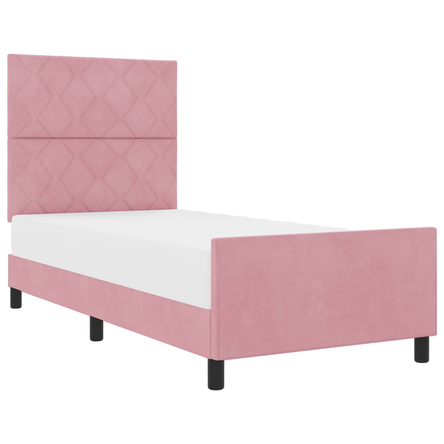 Letto a molle con testiera Rosa 90 x 200 cm Velluto | homemem39