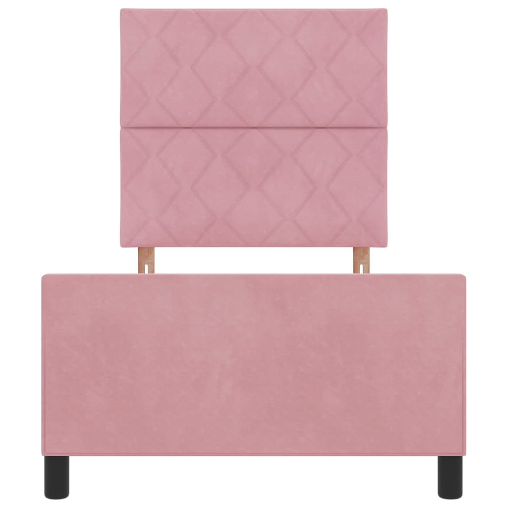 Letto a molle con testiera Rosa 90 x 200 cm Velluto | homemem39