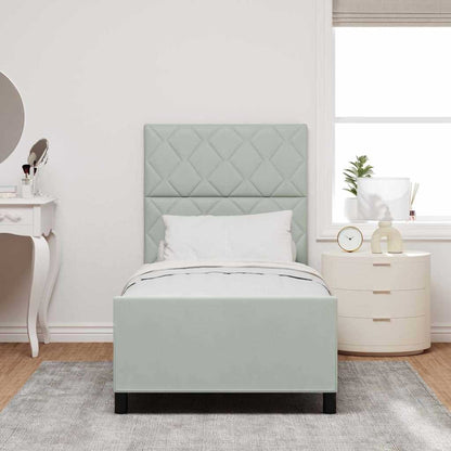 Letto a molle con testiera Grigio chiaro 100 x 200 cm Velluto