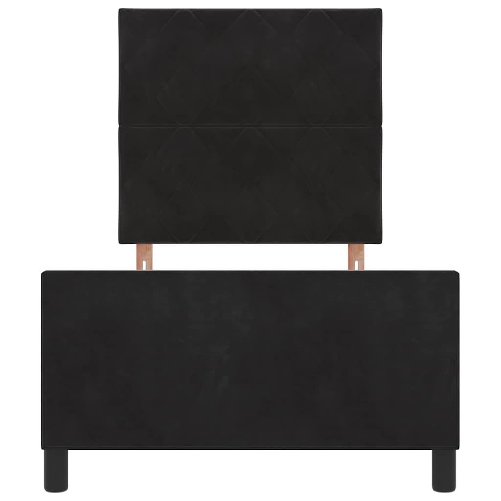 Letto a molle con testiera Nero 100 x 200 cm Velluto
