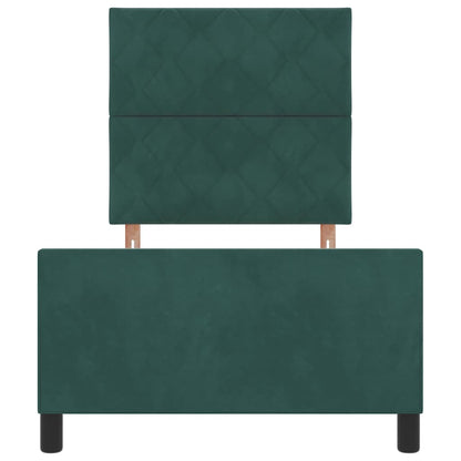 Letto a molle con testiera Verde Scuro 100 x 200 cm Velluto