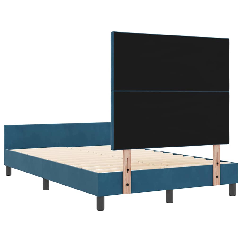 Letto a molle con testiera Blu Scuro 120 x 190 cm Velluto | homemem39