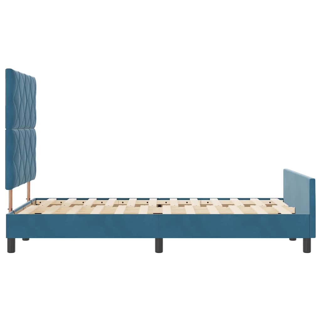 Letto a molle con testiera Blu Scuro 120 x 190 cm Velluto | homemem39