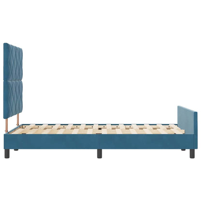 Letto a molle con testiera Blu Scuro 120 x 190 cm Velluto | homemem39