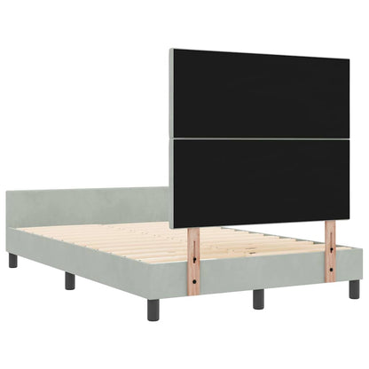 Letto a molle con testiera Grigio chiaro 120 x 200 cm Velluto