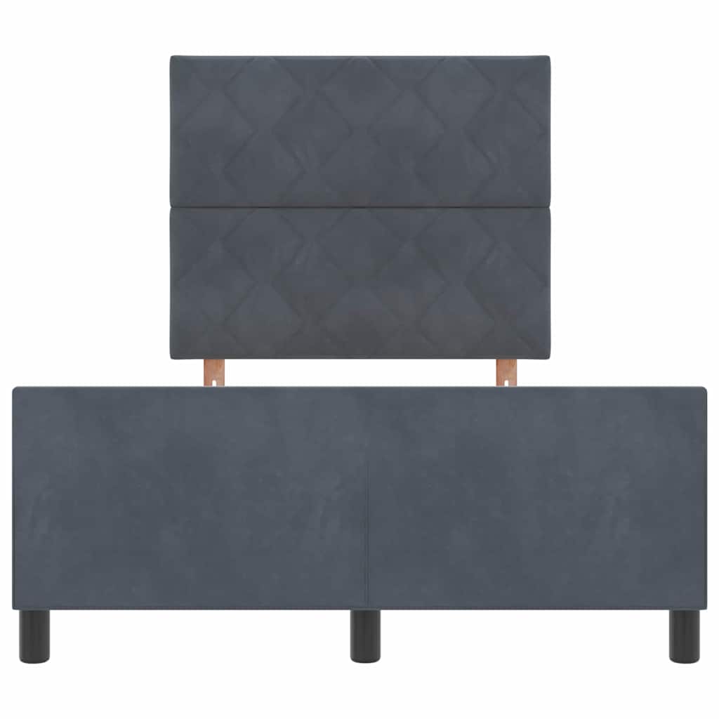 Letto a molle con testiera Grigio scuro 120 x 200 cm Velluto