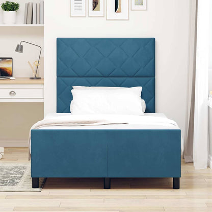 Letto a molle con testiera Blu Scuro 120 x 200 cm Velluto | homemem39