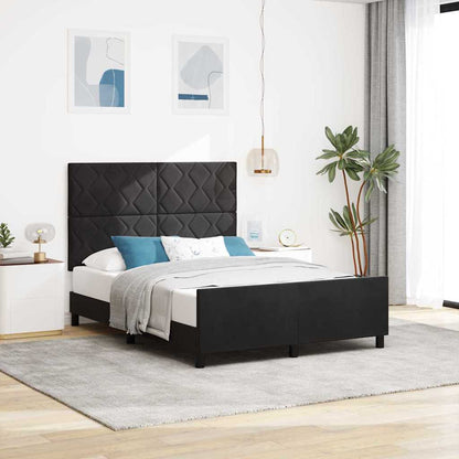 Letto a molle con testiera Nero 140 x 190 cm Velluto | homemem39