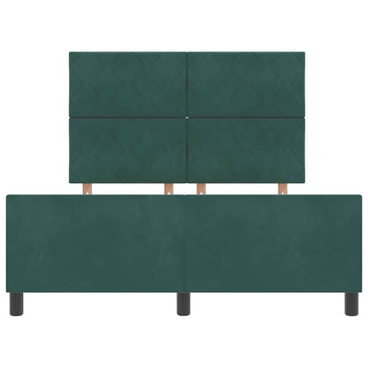 Letto a molle con testiera Verde Scuro 140 x 190 cm Velluto