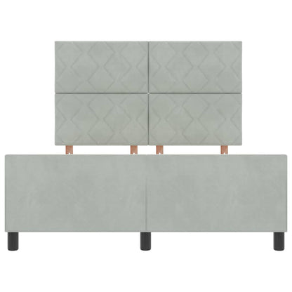Letto a molle con testiera Grigio chiaro 140 x 200 cm Velluto