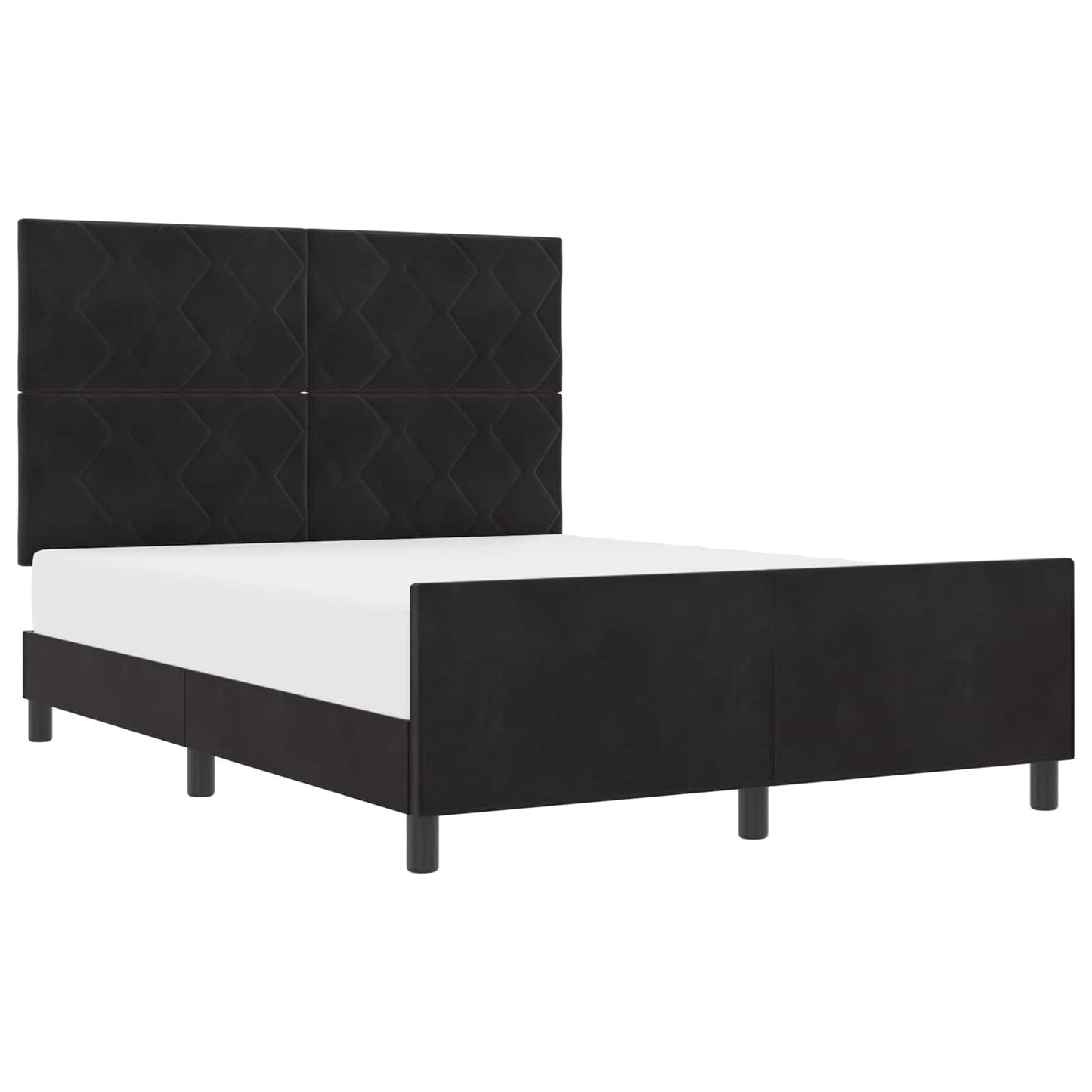 Letto a molle con testiera Nero 140 x 200 cm Velluto | homemem39