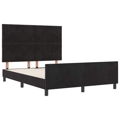 Letto a molle con testiera Nero 140 x 200 cm Velluto | homemem39