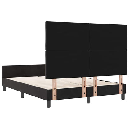 Letto a molle con testiera Nero 140 x 200 cm Velluto | homemem39