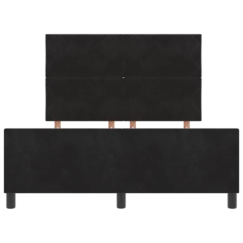 Letto a molle con testiera Nero 140 x 200 cm Velluto | homemem39