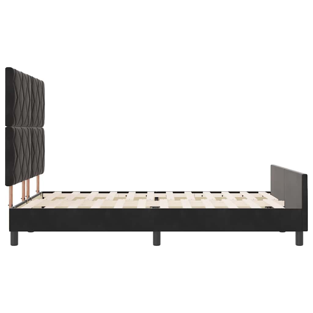 Letto a molle con testiera Nero 140 x 200 cm Velluto | homemem39