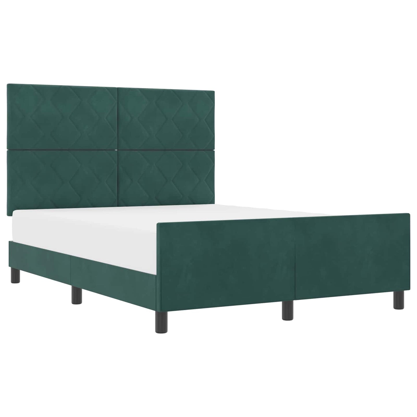Letto a molle con testiera Verde Scuro 140 x 200 cm Velluto | homemem39