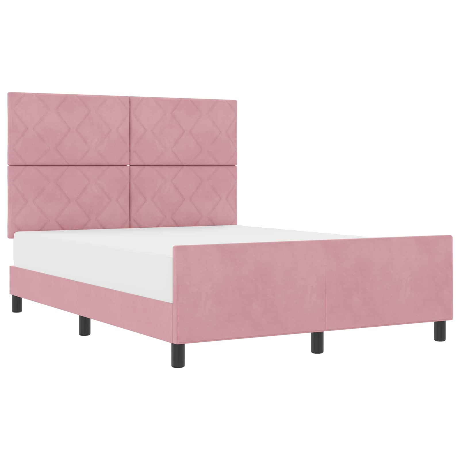 Letto a molle con testiera Rosa 140 x 200 cm Velluto | homemem39