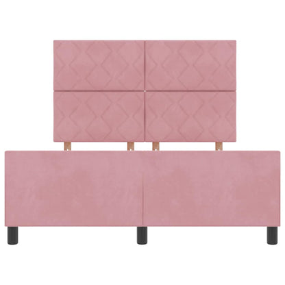 Letto a molle con testiera Rosa 140 x 200 cm Velluto | homemem39