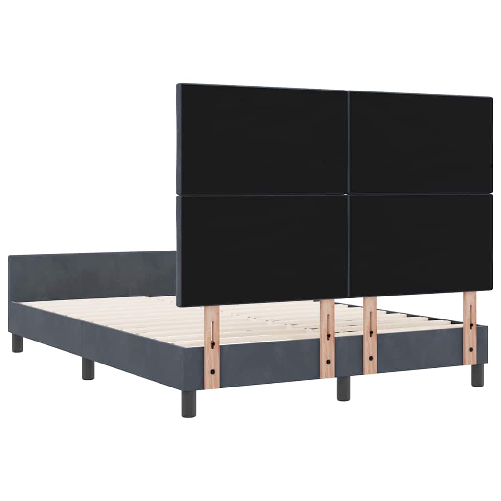 Letto a molle con testiera Grigio scuro 160 x 200 cm Velluto | homemem39