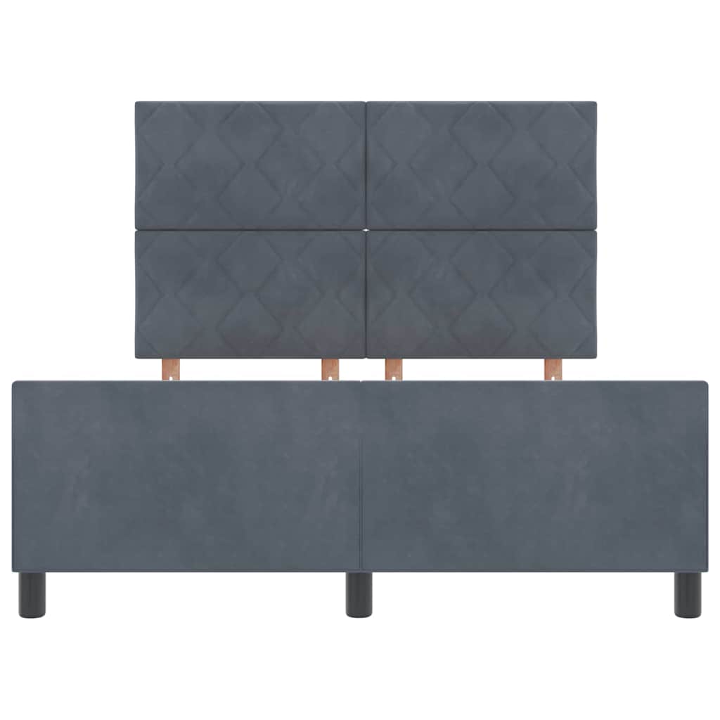 Letto a molle con testiera Grigio scuro 160 x 200 cm Velluto | homemem39