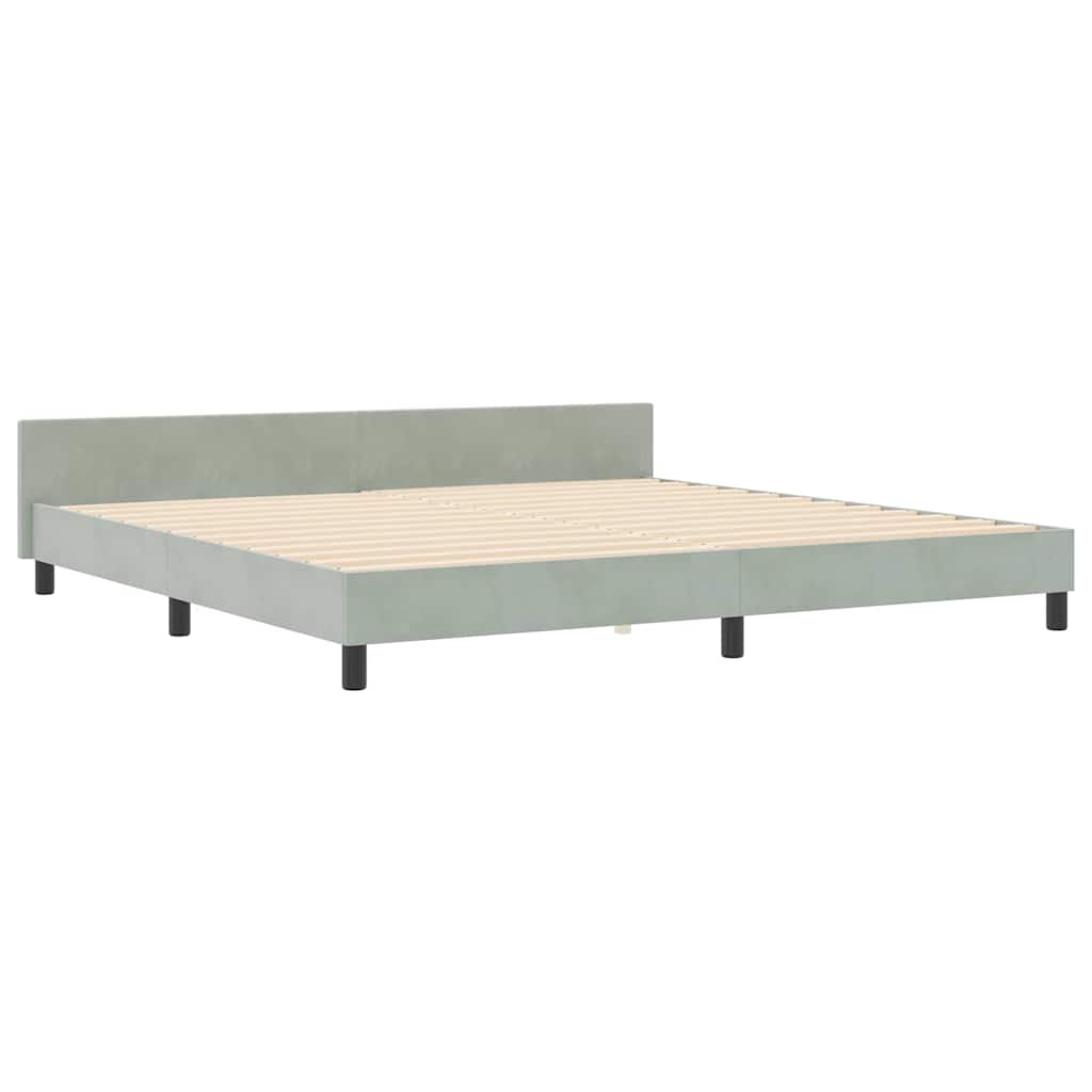 Letto a molle con testiera Grigio chiaro 200 x 200 cm Velluto