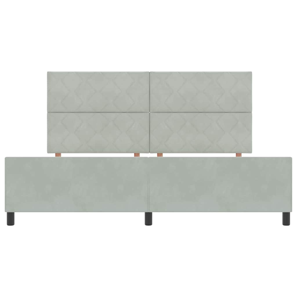 Letto a molle con testiera Grigio chiaro 200 x 200 cm Velluto