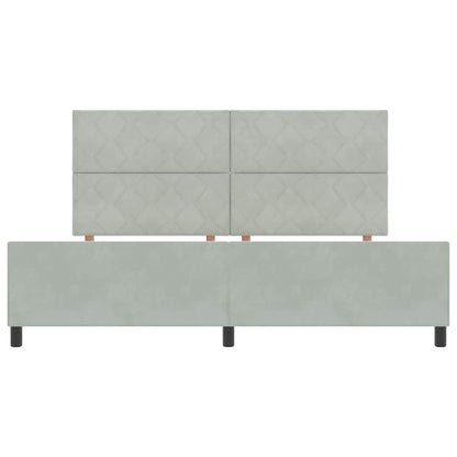 Letto a molle con testiera Grigio chiaro 200 x 200 cm Velluto