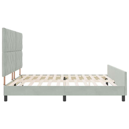 Letto a molle con testiera Grigio chiaro 200 x 200 cm Velluto