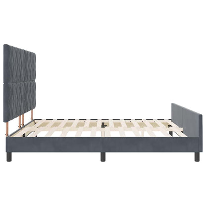 Letto a molle con testiera Grigio scuro 200 x 200 cm Velluto