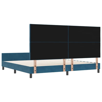 Letto a molle con testiera Blu Scuro 200 x 200 cm Velluto | homemem39
