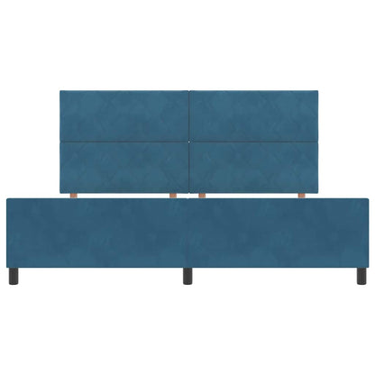 Letto a molle con testiera Blu Scuro 200 x 200 cm Velluto | homemem39
