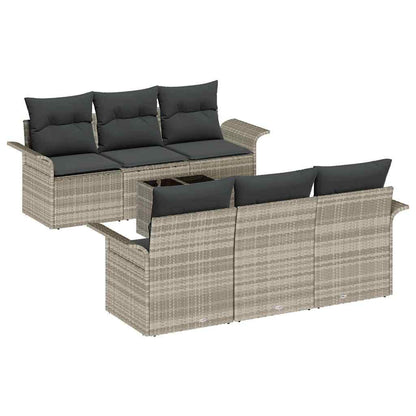 Set Divano da Giardino 7 pcs Grigio chiaro e grigio scuro