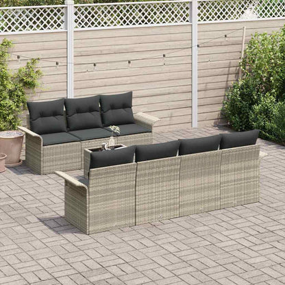 Set Divano da Giardino 8 pcs Grigio chiaro e grigio scuro