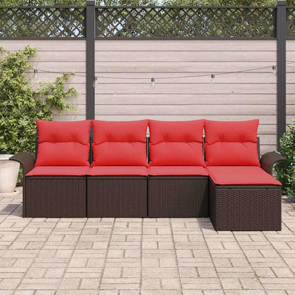 Set Divano da Giardino 5 pcs Marrone polyrattan | homemem39