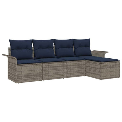 Set Divano da Giardino 5 pcs Grigio polyrattan | homemem39