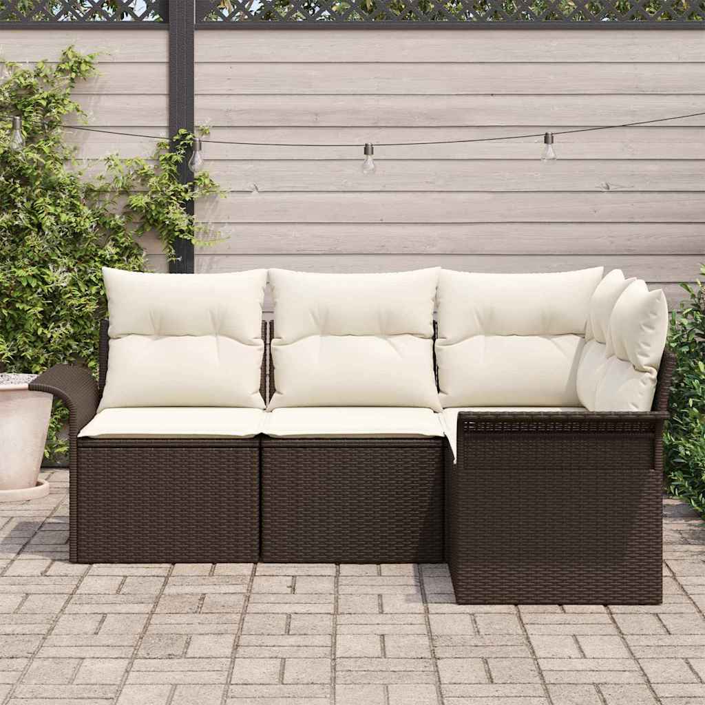 Set Divano da Giardino 4 pcs Marrone polyrattan | homemem39