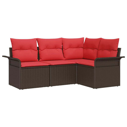 Set Divano da Giardino 4 pcs Marrone polyrattan | homemem39