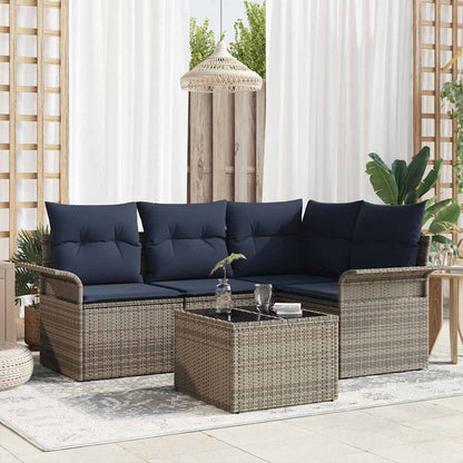 Set Divano da Giardino 5 pcs Grigio polyrattan | homemem39