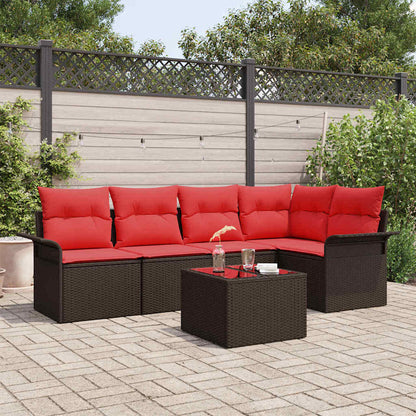 Set Divano da Giardino 6 pcs Marrone polyrattan | homemem39