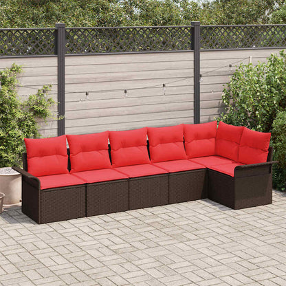 Set Divano da Giardino 6 pcs Marrone polyrattan | homemem39