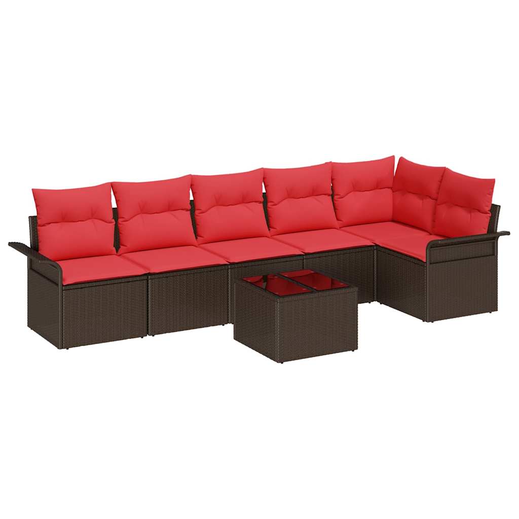 Set Divano da Giardino 7 pcs Marrone polyrattan | homemem39