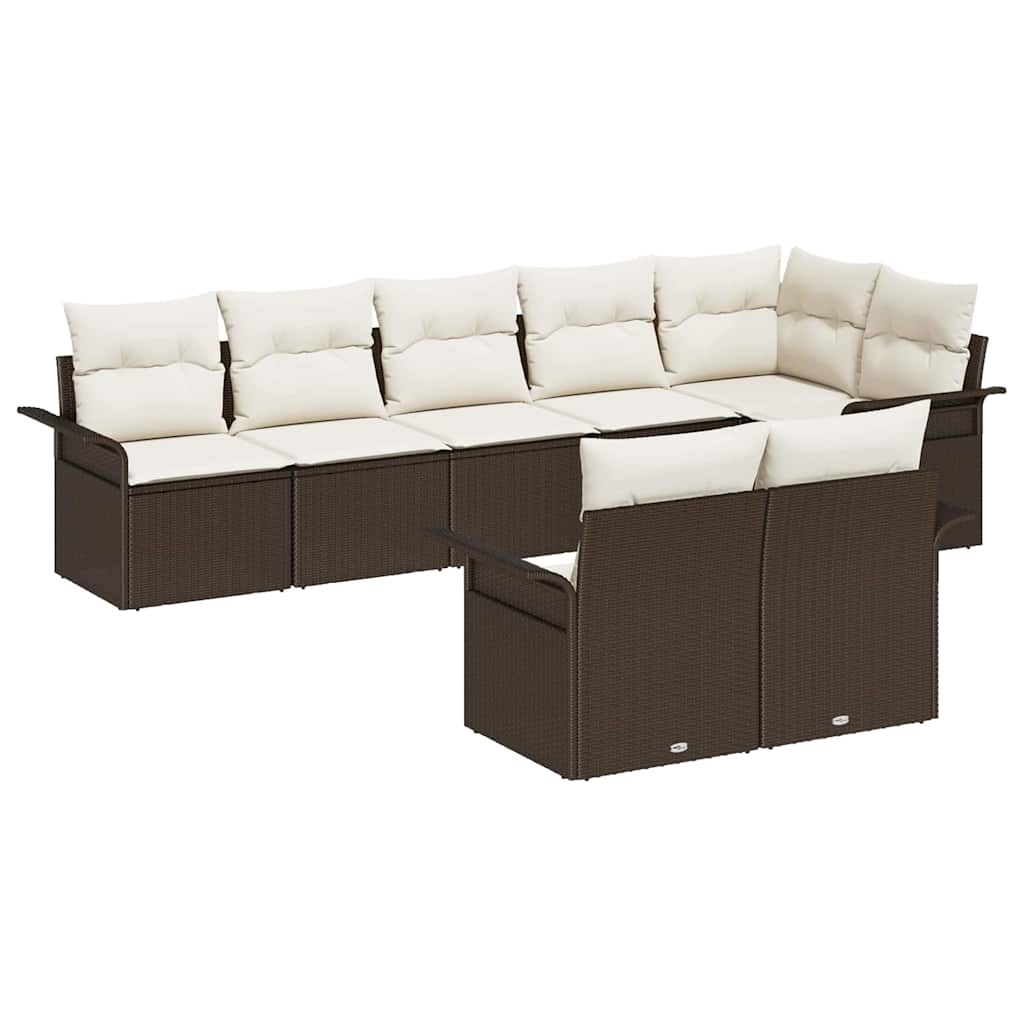Set Divano da Giardino 8 pcs Marrone polyrattan | homemem39