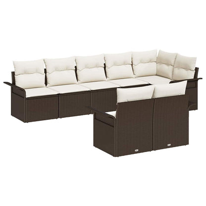 Set Divano da Giardino 8 pcs Marrone polyrattan | homemem39