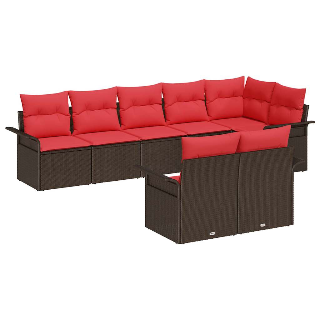 Set Divano da Giardino 8 pcs Marrone polyrattan | homemem39