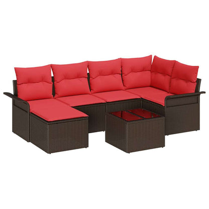 Set Divano da Giardino 7 pcs Marrone polyrattan | homemem39