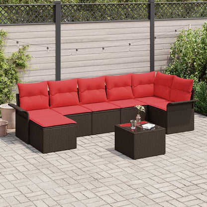 Set Divano da Giardino 8 pcs Marrone polyrattan | homemem39